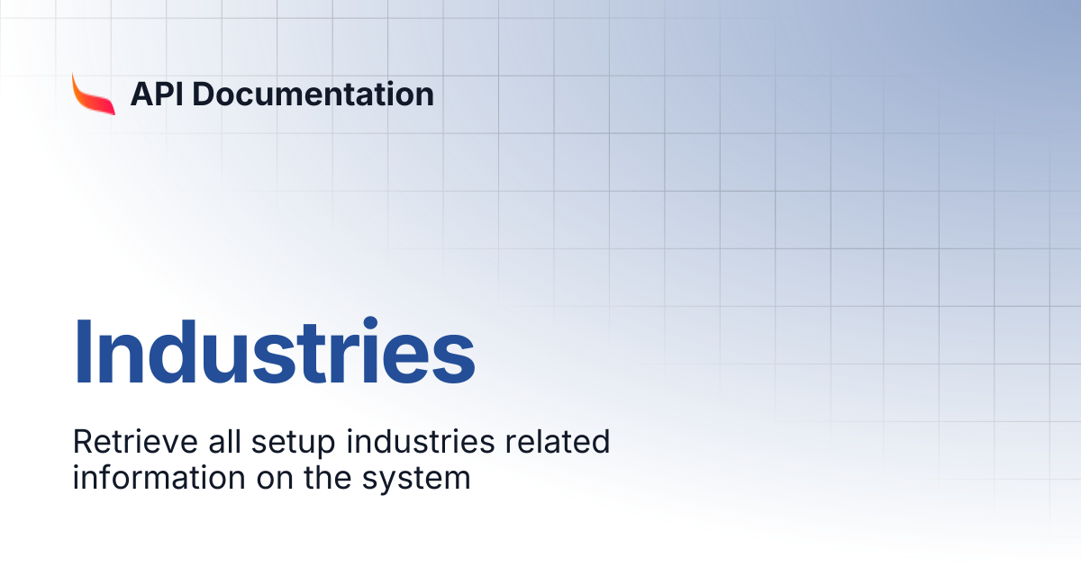 Industries | API Documentation